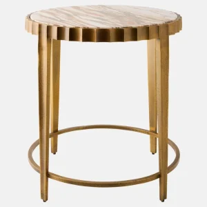 Luxury Side Coffee Side Table with Metal Frame for Living Room Bedroom Bedside Corner Table Modern Minimalist Home Furniture