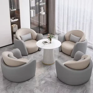Luxury Single Sofa Coffee Table Set Modern Home Office Reception Display Centre Negotiation Table Chairs for Hotel