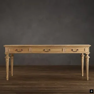 Luxury Solid Wood American Retro Computer Desk with Drawer for Office and Living Room Use