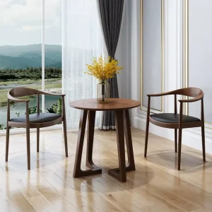Luxury Solid Wood Dining Table Durable Wooden Desk for Hotel Cafe Restaurant Commercial Furniture