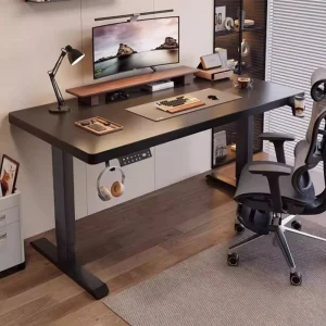 Luxury Solid Wood Electric Lifting Desk with Dual Motor Adjustable Gaming and Computer Home Office Desk for Learning
