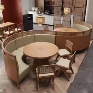 Luxury Solid Wood Hotel Bar Booth Sofas Dining Tables Chairs Modern Design Eco Friendly Commercial Furniture for School Outdoor