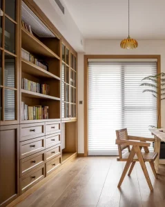 Luxury Solid Wood Modern Living Room Bedroom Library Bookcase Glass Doors Adjustable Shelves Space Saving Design Home Furniture