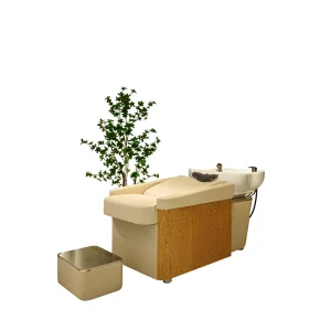 Luxury Solid Wood Side Panels Shampoo Chair Head SPA Backwash Unit