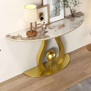Luxury Stainless Console Marble Entrance Hall Control Table Foyer Table Hotel Living Room Furniture
