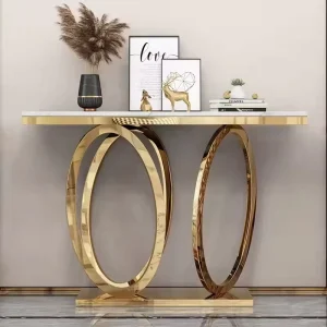Luxury Stainless Console Marble Roof Entrance Hall Control Table Entrance Table Table for Family Hotel Furniture Living Room