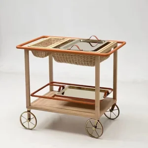 Luxury Stainless Steel Dining Cart Suitable for High-end Residences Villas and Hotels Movable Serving Trolley