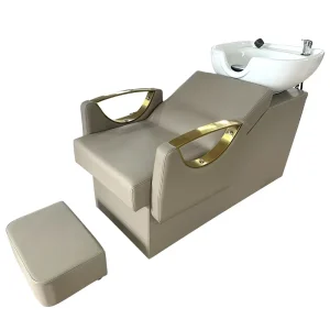 Luxury Stainless Steel Simple Beauty Salon Barber Shop Equipment Massage Shampoo Chair Bed Back Washing Unit Basin