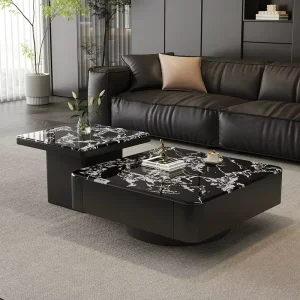 Luxury Style Home Living Room Small Apartment Modern Light Luxury Design Stone Coffee Table with Storage Space