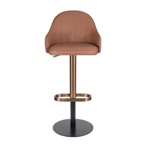 Luxury Swivel Bar Stool Height Adjustable PU Leather Bar Chair for Cafe Hotel Bar Counter