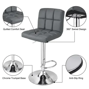 Luxury Swivel Bar Stools with Backrest for Kitchen Island Modern High Chair for Restaurant Bistro Counter Height Chair Stools