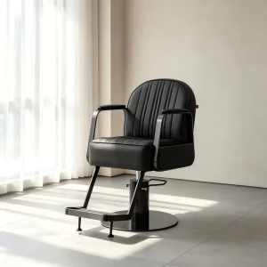 Luxury Synthetic Leather Barber Chair 360 Degree Rotation Adjustable Recliner Hydraulic Salon Base Barber Shop Equipment Hotel