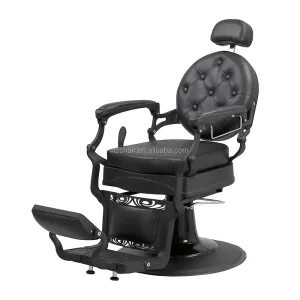 Luxury Synthetic Leather Modern Vintage Reclining Barber Chair for Barber Shop Salon Furniture Spa