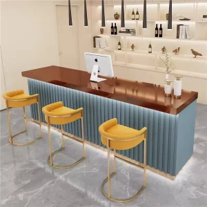 Luxury Velvet Bar Stools with Gold Metal Frame Modern Upholstered High Back Bar Chairs for Kitchen Island Pub