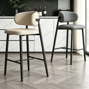 Luxury Velvet Upholstered Bar Stools for Home Hotel Kitchen Restaurant