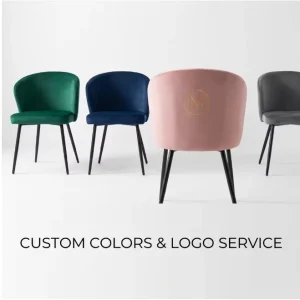 Luxury Velvet Upholstered Dining Chair Metal Legs European Modern Design for Home Office Apartment School Hotel Restaurant Use