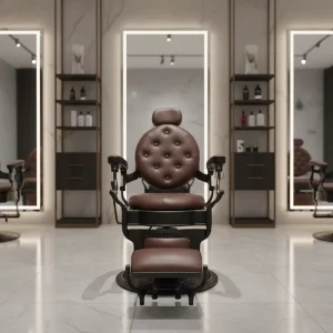 Luxury Vintage Chair Classic Style Large Pump Reclining Face Massage Chair Men’s Haircut Chair Facial Spa Furniture