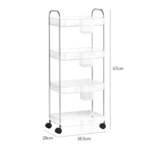 Luxury Wind Living Room Bathroom Hand Carts Transparent Trolleys Acrylic Trolley for Hotel