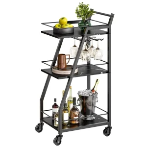 Luxury Wood Hotel Trolley Bar Cart Modern Design Commercial Serving Cart for Hotels Restaurants Weddings and Parties