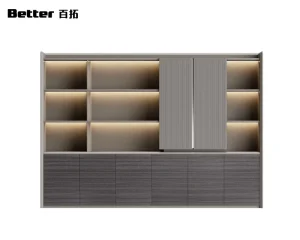 Luxury Wooden Convertible Office Cabinet Fireproof Space Saving Design Easy Assembly Movable for Executive Apartment Storage