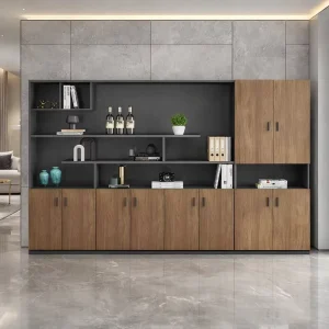 Luxury Wooden File Cabinet Adjustable Shelf Document Storage Cabinet Corporate Workspace Elegant Filing Cabinet