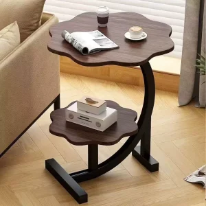 Luxury Wooden Outdoor Leaf Shape Walnut Glass Tv Unit Stand and Set Living Room Modern Coffee Table