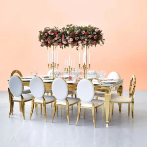 Luxury and Fancy Modern Outdoor Wedding Party Banquet Restaurant Hotel Stainless Steel Chairs