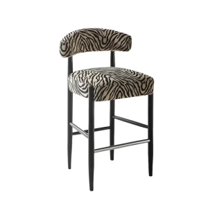 Luxury zebra Print Bar Table Barstool Chairs Luxury Solid Wood Barstools Counter Height Stools High Chair for Kitchen Island