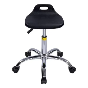 M10 Anti Static ESD Soft PU Industrial Aluminum Panel Metal Lab Mechanism Seat Back Tilting Black Work Stool Task Chair