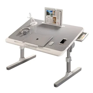 MDF Wooden Folding Small Study Bed Desk Foldable Laptop Table Mesa Plegable Para Laptop with USB for Home Office Computer Desk