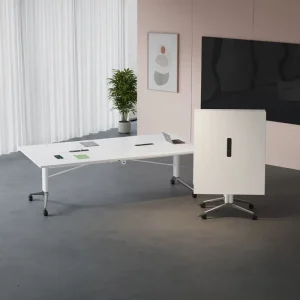MEKIA Bamboo Folding Conference Bar Movable Detachable Office Table Modern Simple Training Long Living Room Multifunctional