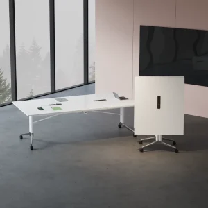 MEKIA Bamboo Folding Conference Bar Movable Detachable Office Table Modern Simple Training Long Living Room Multifunctional