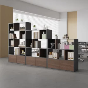 MEKIA Commercial Modern Solid Wood Office Partition & Filing Cabinet More 4 Drawers Stylish Document Screen Storage Furniture