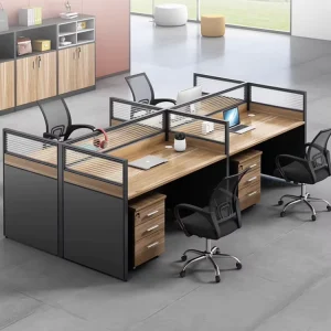 MFC Chipboard Cubicles Elegant Contemporary Furniture Workstation Office Desk with File Cabinet