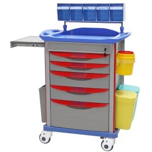 MN AC003 ABS Plastic Medical Anesthesia Trolley Hospitals Clinics Stainless Steel Emergency Crash Cart
