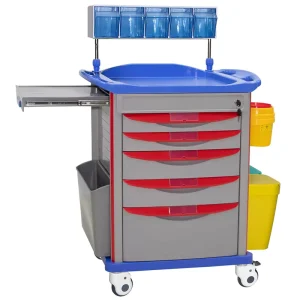 MN AC003 Hospital Use Furniture Medical Anesthesia Trolley with Hidden Secondary Bench Rotating Circular Needle Barrel
