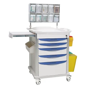 MN AC005 Medical Anesthesia Trolley with Hidden Secondary Bench and 10 Coupler Box
