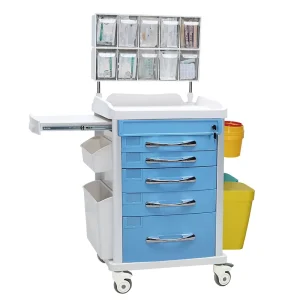MN AC007 Hospital Furniture Medical Anesthesia Trolley with Hidden Secondary Bench & 10 Coupler Box