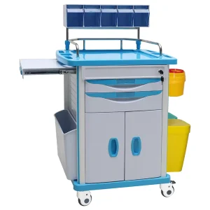 MN AC008 Hospital Furniture Medical Anesthesia Trolley with Hidden Secondary Bench and Free divided Drawer