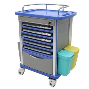 MN DC001 ABS Emergency Trolley Hospital Medicine Trolley Movable Drug Cart