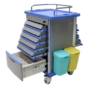 MN DC001 Hospital Cart Emergency Trolley Medical Crash Cart Hospital Clinic Emergency Treatment Medicine Trolley Crash Cart