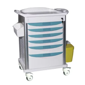 MN DC005 Hospital Use Furniture Medical Medicine Trolley with Free divided Drawer and Color coded Trash Cans