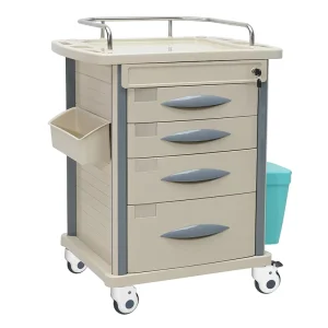 MN DC010 Four Drawers Medicine ABS Plastic Trolley Trash Cart for Hospital