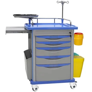 MN EC001 ABS Patient Emergency Trolley Cart Medical Crash Cart Nurse Anesthesia Trolley