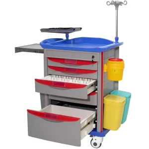 MN EC003 High Quality Hospital ABS Medical Emergency Trolley Crash Cart Medicine Trolley for Hospital Use
