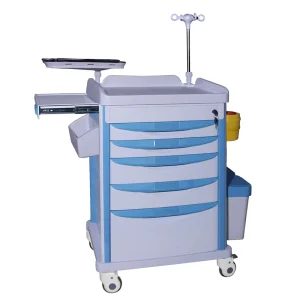 MN EC008 Hospital Nursing Trolley Medical Cart Emergency ABS Plastic Treatment Trolley for Hospital or Clinic