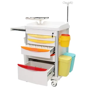 MN EC011 Colorful Drawer ABS Medical Emergency Treatment Trolley