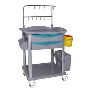 MN IC004 Hospital Furniture Medical Infusion Trolley with Single row Hook and Insertable Guardrail