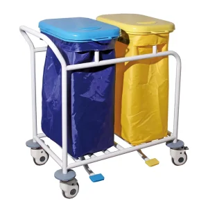 MN LT002 Stainless Steel Hospital Mobile Nursing Dirty Linen Medical Waste Trolley
