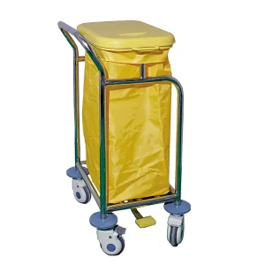 MN LT003 Hospital Dirty Linen Trolley With Stainless Steel Frame & Foot Pedal